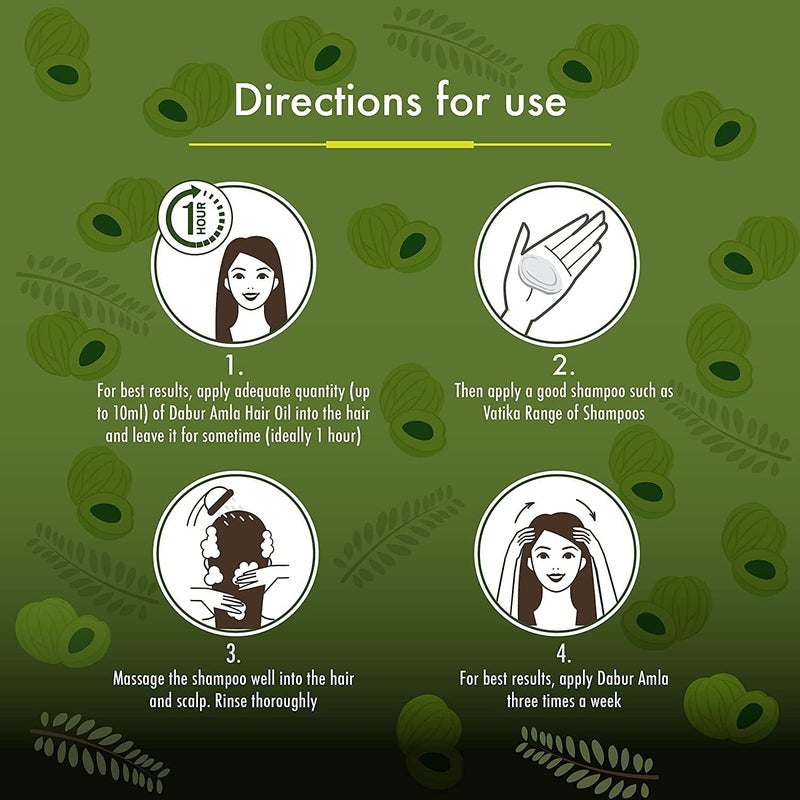 Dabur Amla Hair Oil 300ml | Natural Care | Enriched with Amla, Natural Oils & Vitamin C | For Long, Strong & Dark Hair - Image 4